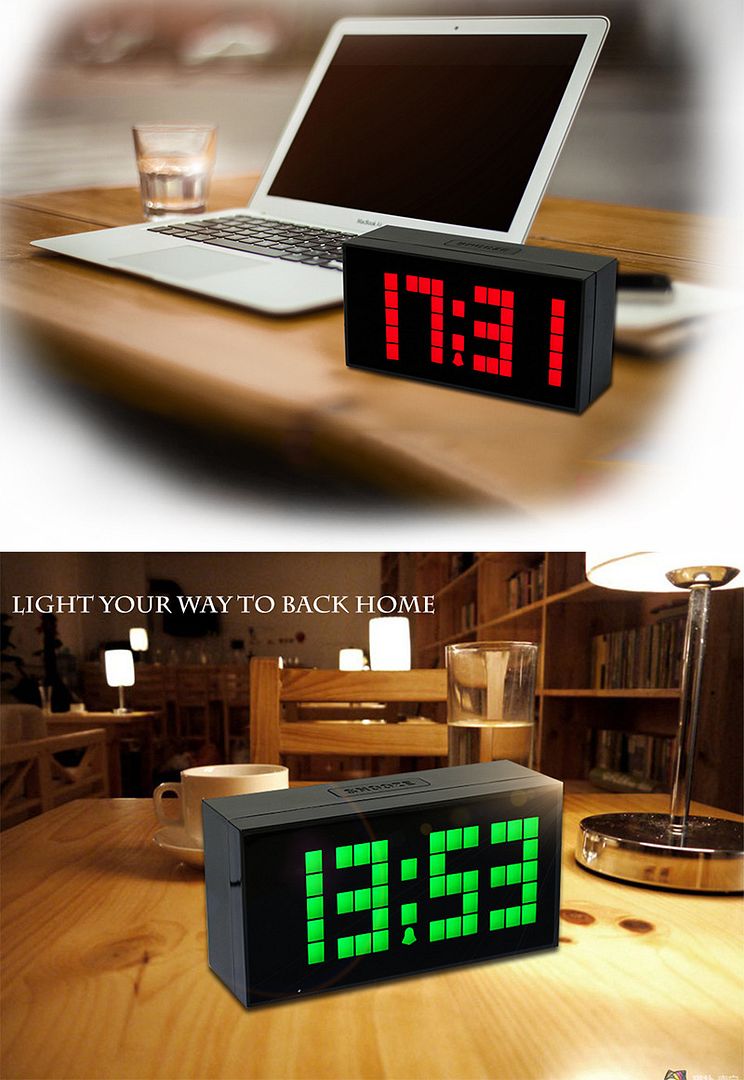 LED Digital Wall Clock Table Desk Alarm Thermometer Date Timer